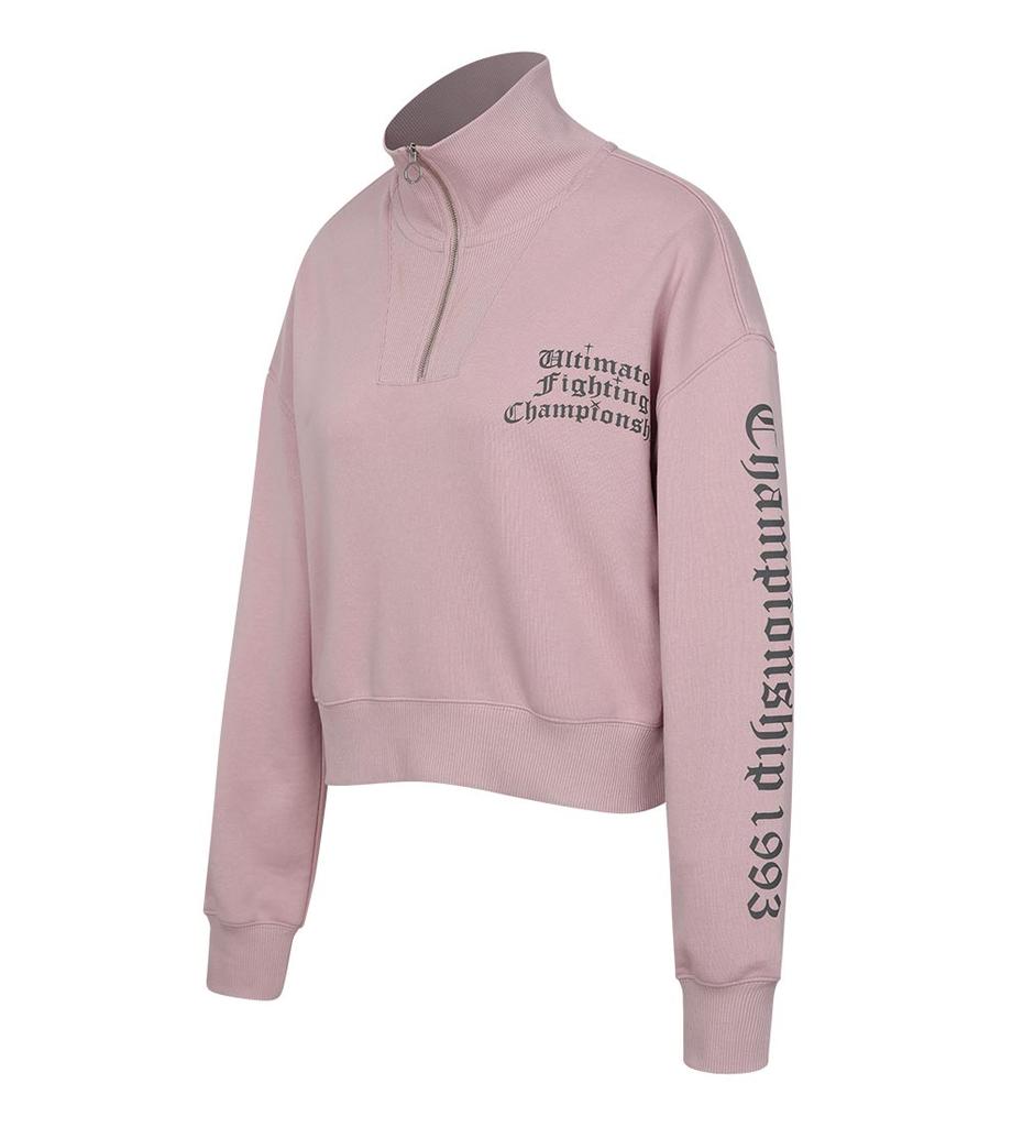 UFC SPORT Ufc Gothic Crop Fit Half-Zip Sweatshirt Champagne Pink U2Swv3209Cp
