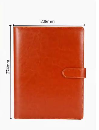 Custom Logo B5 Notebook 100-Page Hardcover Notepad In PU Leather with Magnetic Snap and Pen Loop Loose-leaf Binding
