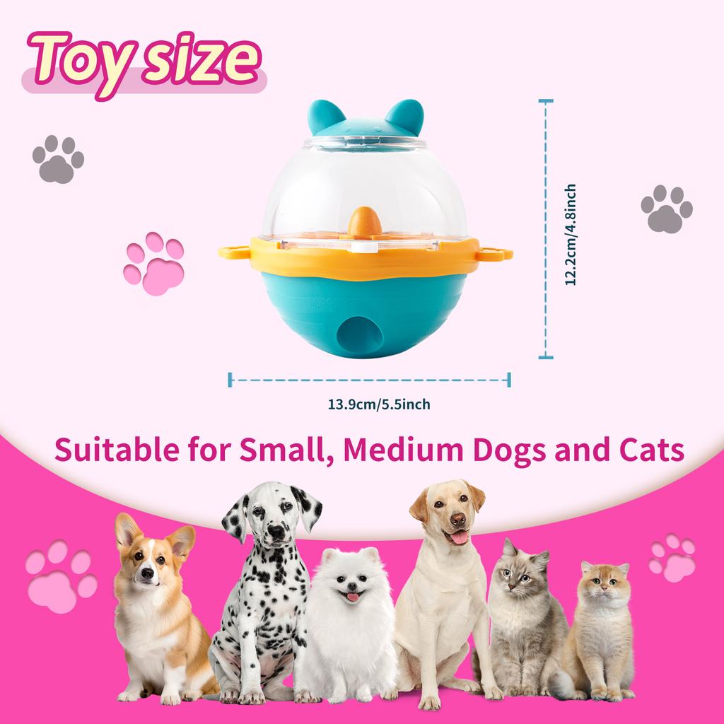 Dog Tumbler Leaking Food Device, Educational Toy Automatic Feeding, Leaking Food Ball Self-Hi To Relieve Boredom Pet Toy