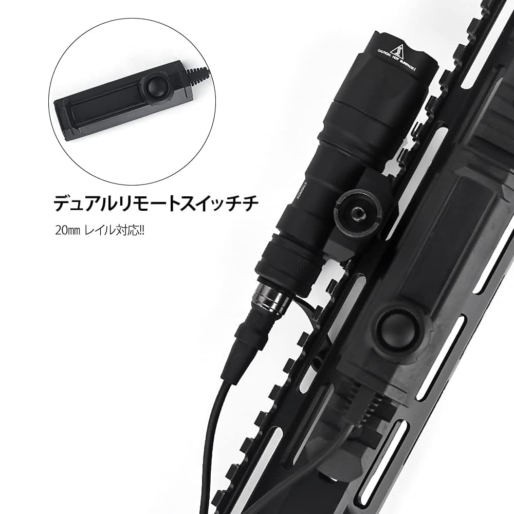 WADSN Surefire M300A Type Scout Flashlight with Dual Switch, 20mm Rail Compatible, Approximately 600 Lumens, Airsoft Tactical Light (Black)