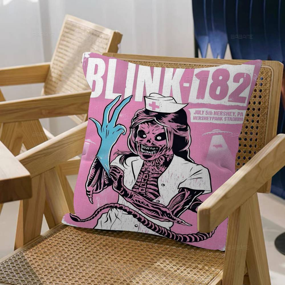 B-Blink 182 Rock Band Pillowcase toon Gift Cushion Cover Bedroom Home Sofa Chair Seat Decor pillow case