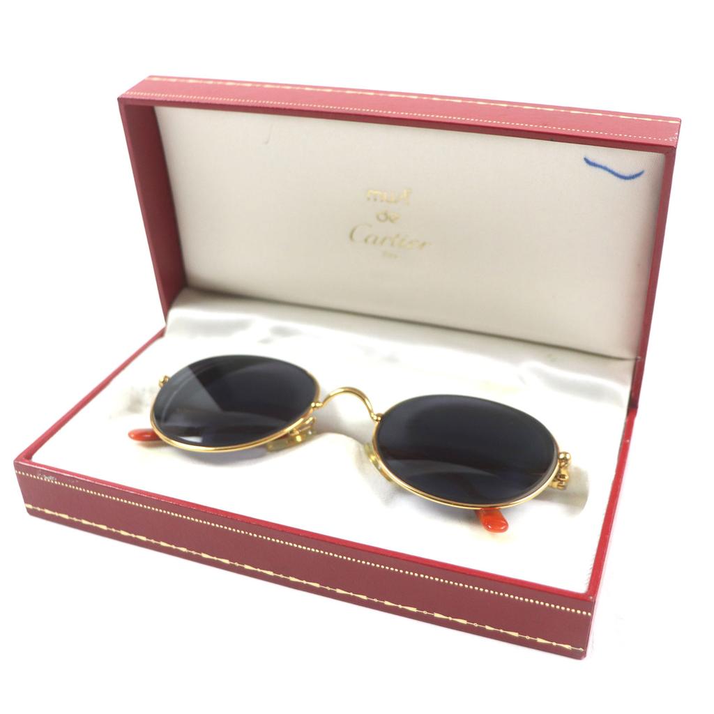 Great Cartier sunglasses Trinity Marble Pattern Eyewear with Logo mens Used