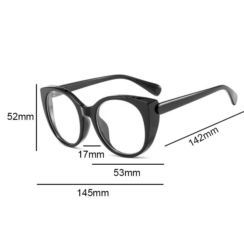 Nearsighted Glasses Women Myopia -0 to -6.0 Round Cat Eye Anti Blue Light Oversized Prescription Glasses