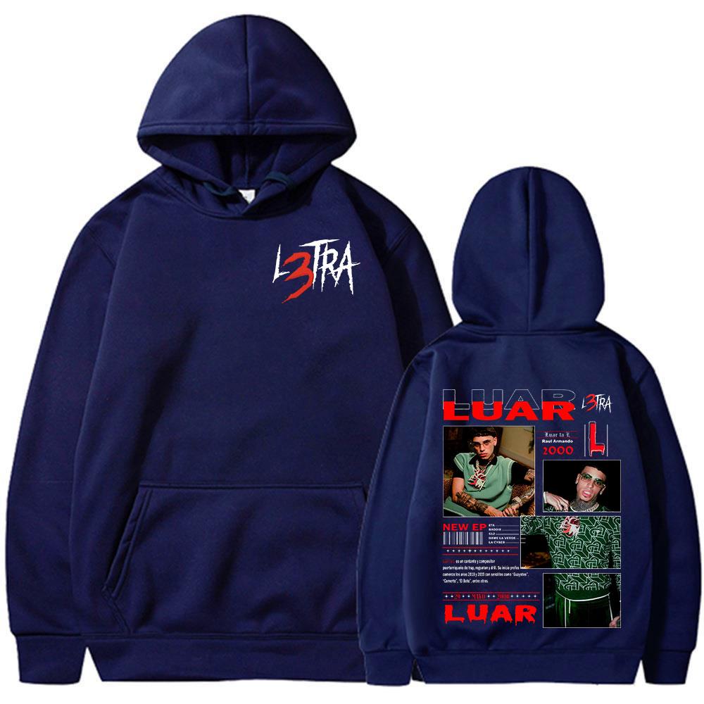 Rapper Luar La L Album L3TRA Hoodies Hip Hop Fashion Sweatshirts Men Women Clothing Long Sleeves Oversized Pullovers Streetwear