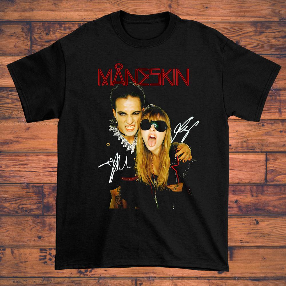 MANESKIN signed Damiano David Victoria de Angelis All Size Shirt Unisex T-Shirt S