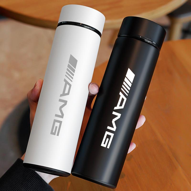 500ML Car Vacuum Mug 304 Stainless Steel Thermos Flask For Mercedes Benz AMG GLE GLS CLA CLE GLC CLS GLA W223 Tire Valve Cap PP70