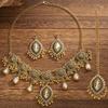 Rhinestone Inlaid Necklace Earrings Set Water Drop Pendant Women Jewelry Set  Bridal