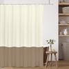 White Sage Green 2 Color Splicing Shower Curtain, Texture Fabric Bathroom Decor Waterproof Fabric Shower Curtian Sets With Hooks