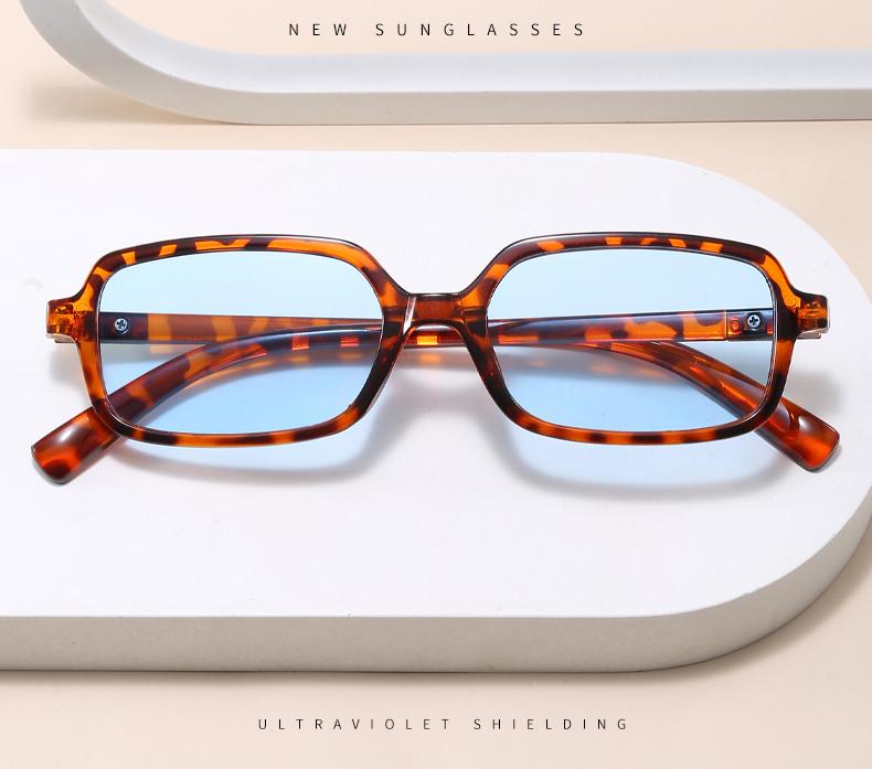 5pcs Sets Fashion Small Rectangle Sunglasses Women Retro Eyeglasses Minimalist Style Design Sunshade UV400 Glasses Unisex