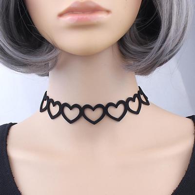 Lady Girl Punk Gothic aushöhlen Herz Choker samt Kragen Halskette Schmuck