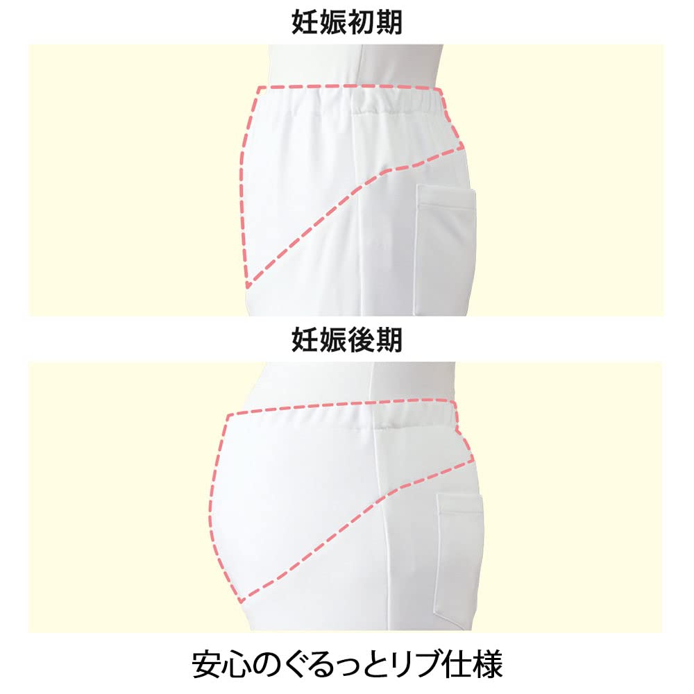 Nursery Maternity Active Size 9440601A Pants, Stretch, Opaque, White, 4L,