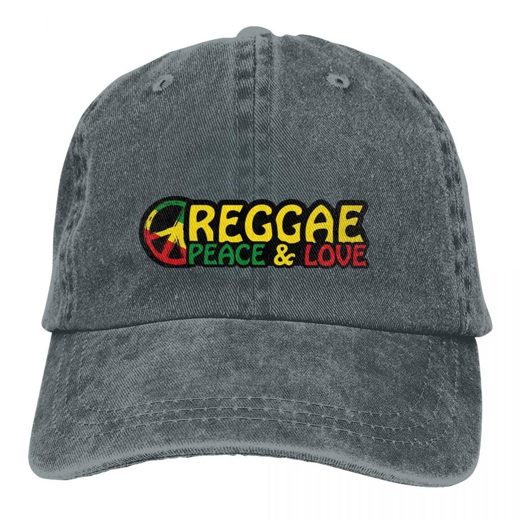 Reggae Music Peace And Love With Peace Symbol Baseball Caps Peaked Cap Rasta Flag Lion Sun Shade Hats for Unisex Women