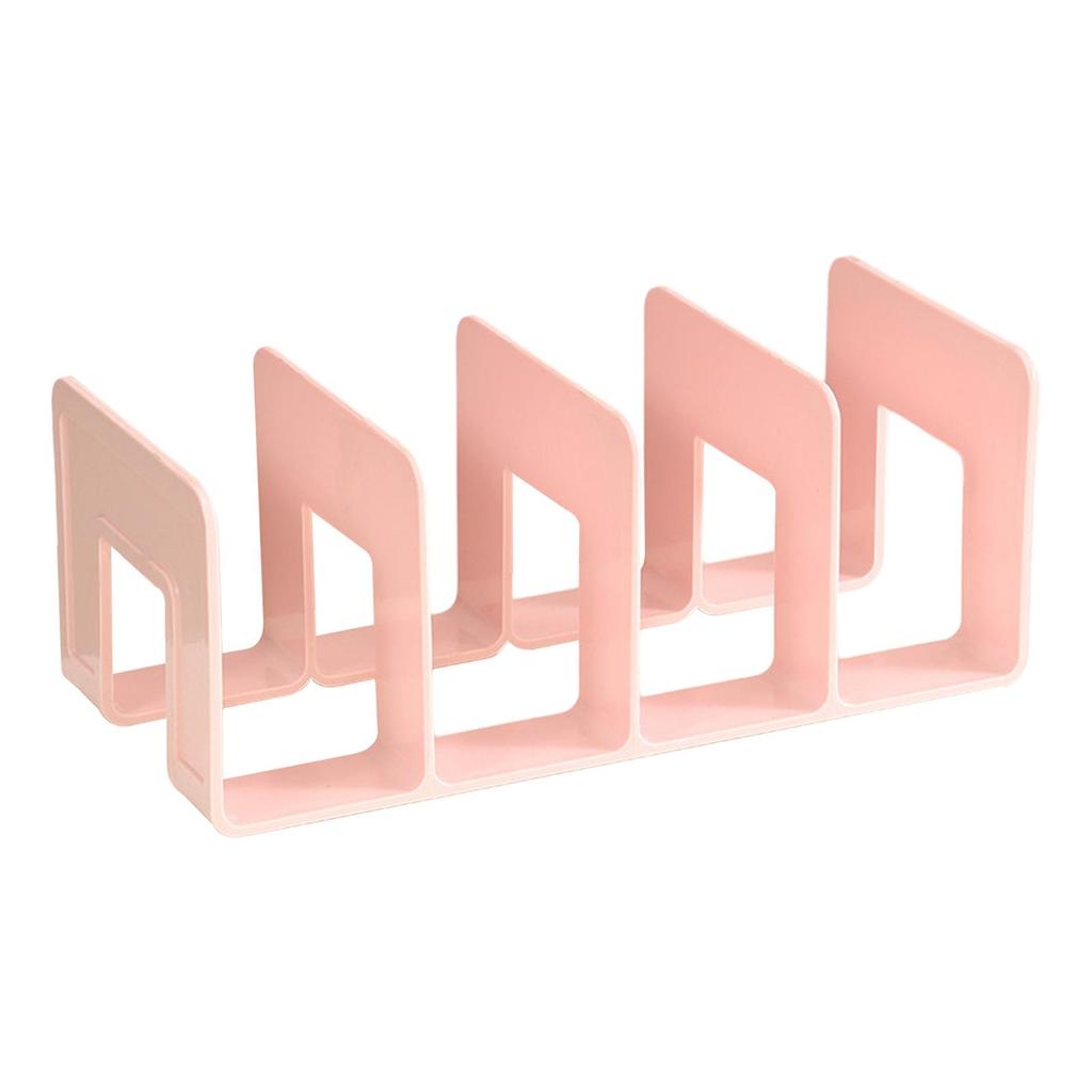 Book Stand Four Section Sturdy Acrylic Bookends Handbag Divider Shelf for Table Study Room Bookcase Cookbooks Photo Albums