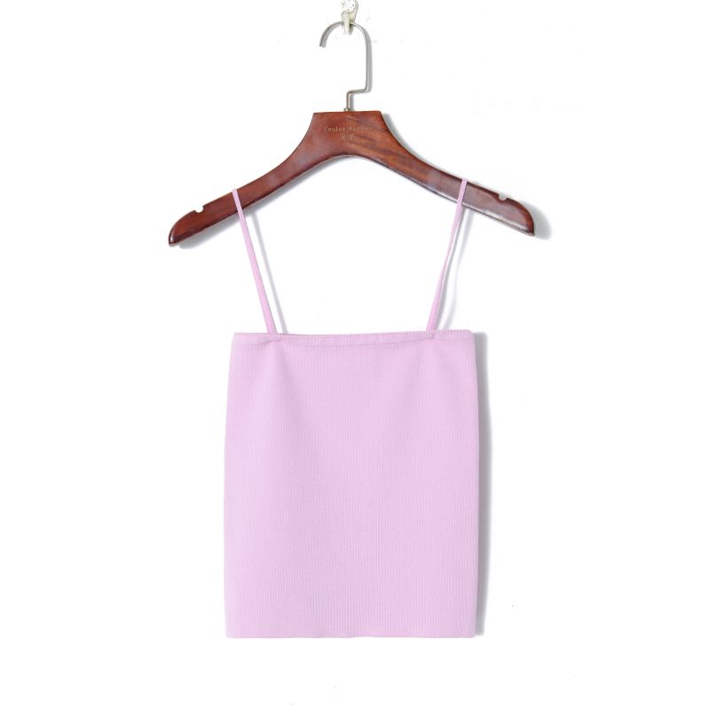 

Solid Color Slim-Fit Slim Looking Stretch Comfortable Knit Vest Purple powder All yards