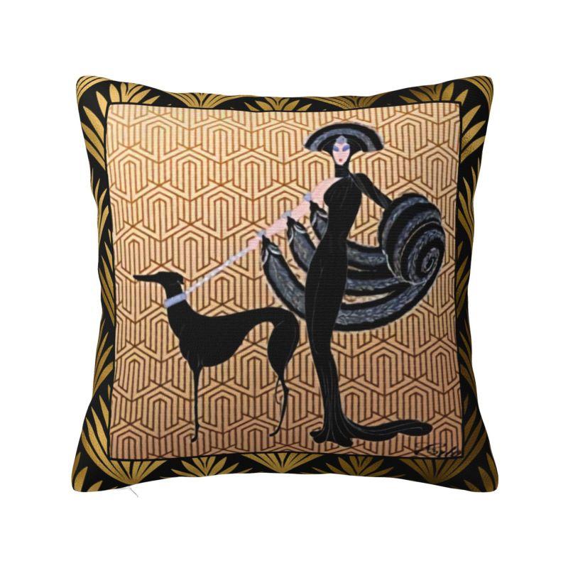 Custom Medieval Greyhound Cushion Cover Whippet Sighthound Dog Soft Luxury Pillows Decor Home
