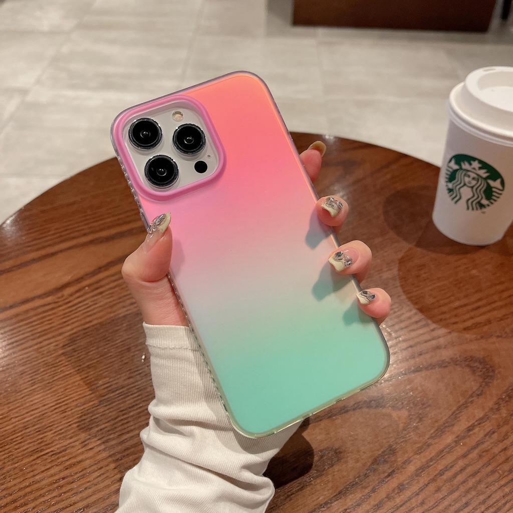 Colorful Flowing Light Drop-proof Case for iPhone 13/15 Promax 12/14