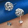 925 Sterling Silver Luxury Exquisite Twisted Stud Earrings for Women Fashion Gifts Jewelry Wedding Party Accessories