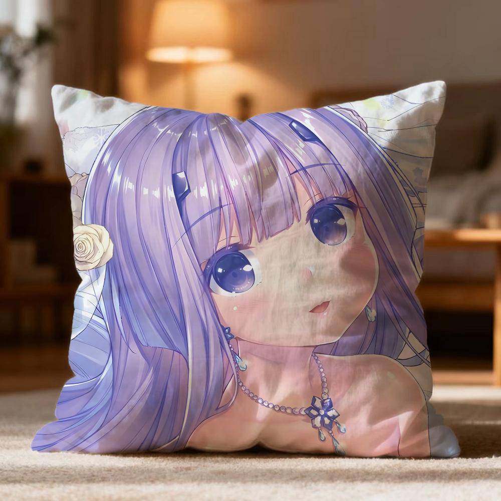Popular N-NNekopara Cushion Cover Soft Washable Pillow Case Multi-Scene for Couch Bed Travel Office Use