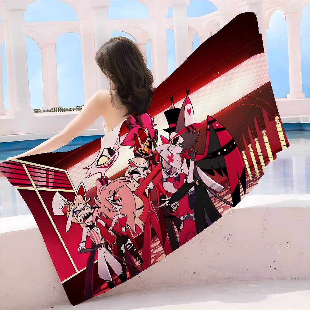 HazbinS H-Hotels Beach Towel Colorful Bath Towels For Girl Microfiber Quick Dry Sand Free Beach Yoga Spa Gym Pool