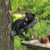 Cute Black Bear Cub Garden Statue, Tree Branch Decor with Honeycomb & Bee Accents for Outdoor Yard, Fence or Indoor Wall Decoration