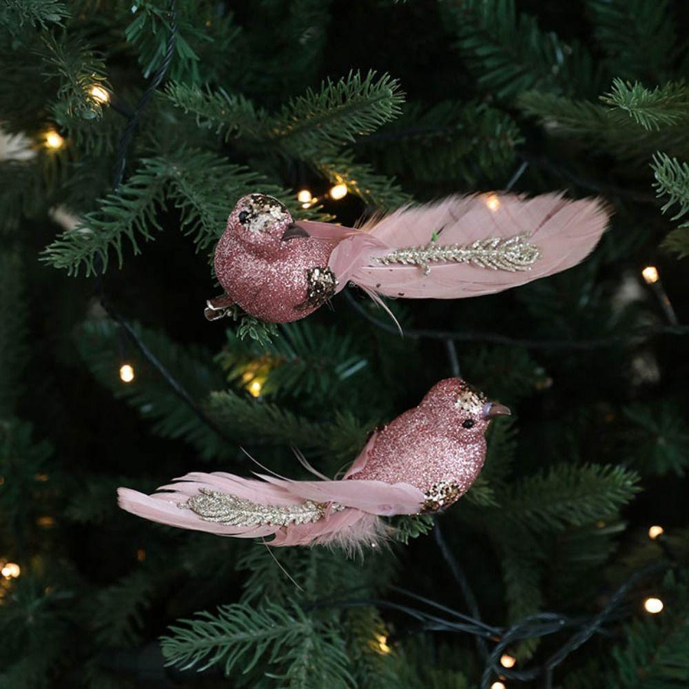 Colorful Foam Christmas Birds Ornament Artificial Simulated Christmas Tree Decoration Handmade Birds Decorative Props Christmas