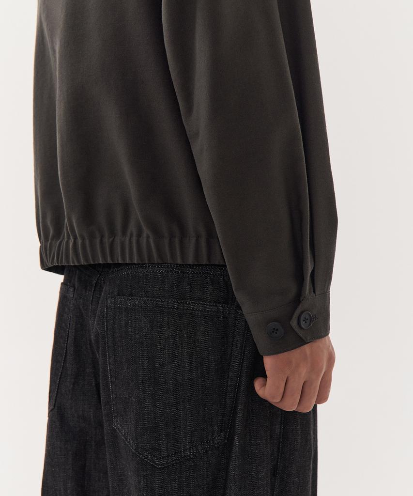 Musinsa Standard Linen Blend Minimal Blouson Jacket [Gunmetal]