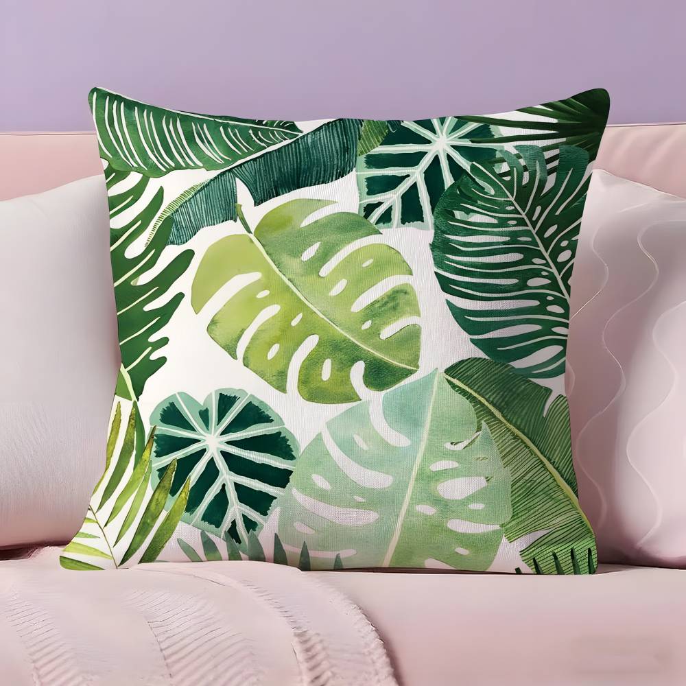 Modern style Leaf art Pillow Case  Ultra Soft Skin Friendly Fabric Cloud Like Comfort & Concealed Zipper