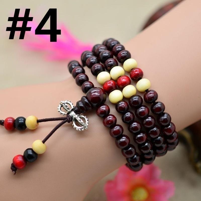 Sandalwood Buddhist Buddha Meditation 216 Prayer Bead Mala Bracelet Necklace