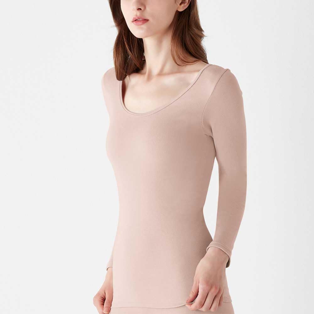 Gunze HOTMAGIC Sleeve Fluffy Long New Size LL (Hot Magic) 3/4 Innerwear, Cotton, 100% Cotton, Skin-Friendly! Sleeve, MH4646, Women's, Black,