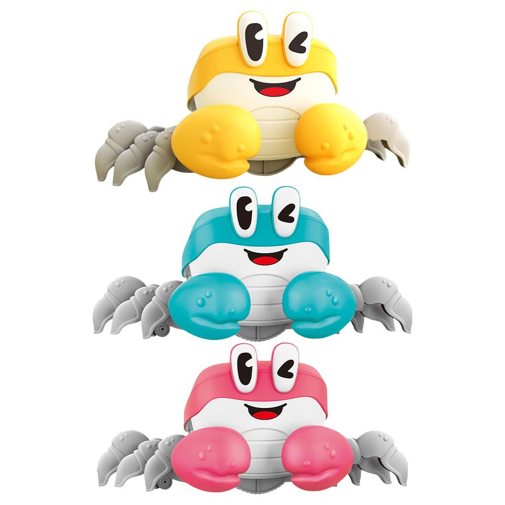 Obstacle Avoidance Crab Crawling Toy with Music & Light for Preschool Kid Toddler Crawl Learning Educational Sensory Toy