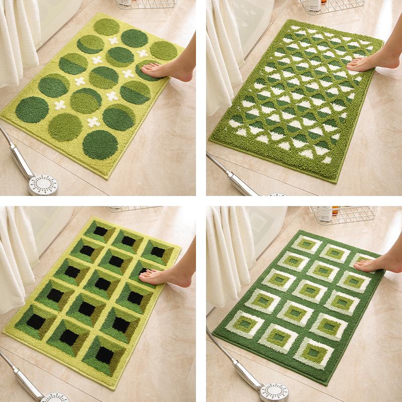 Geometric Jacquard Bathroom Slip-resistant Mat Moisture-wicking Floor Mat Door Mat Slip-resistant Floor Mat Bedroom Rug