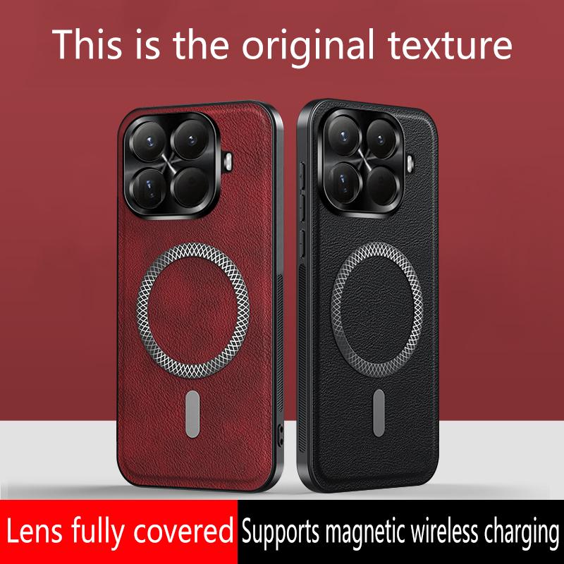 Case For Xiaomi 15T Pro PU Leather Wireless Charging Magnetic Shockproof Case For Xiaomi 15T 15TPro 14T Pro Phone Protect Cover