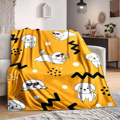 1 Manta Juguetona para Cachorros, Manta Ligera de Franela para Sofá, Cama, Viaje, Camping, Sala de Estar, Oficina, Sofá, Silla y Cama