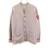 ROGAN 50s 60s Vintage Wool Blend Long Sleeve Lettered Cardigan Gray Men's Used