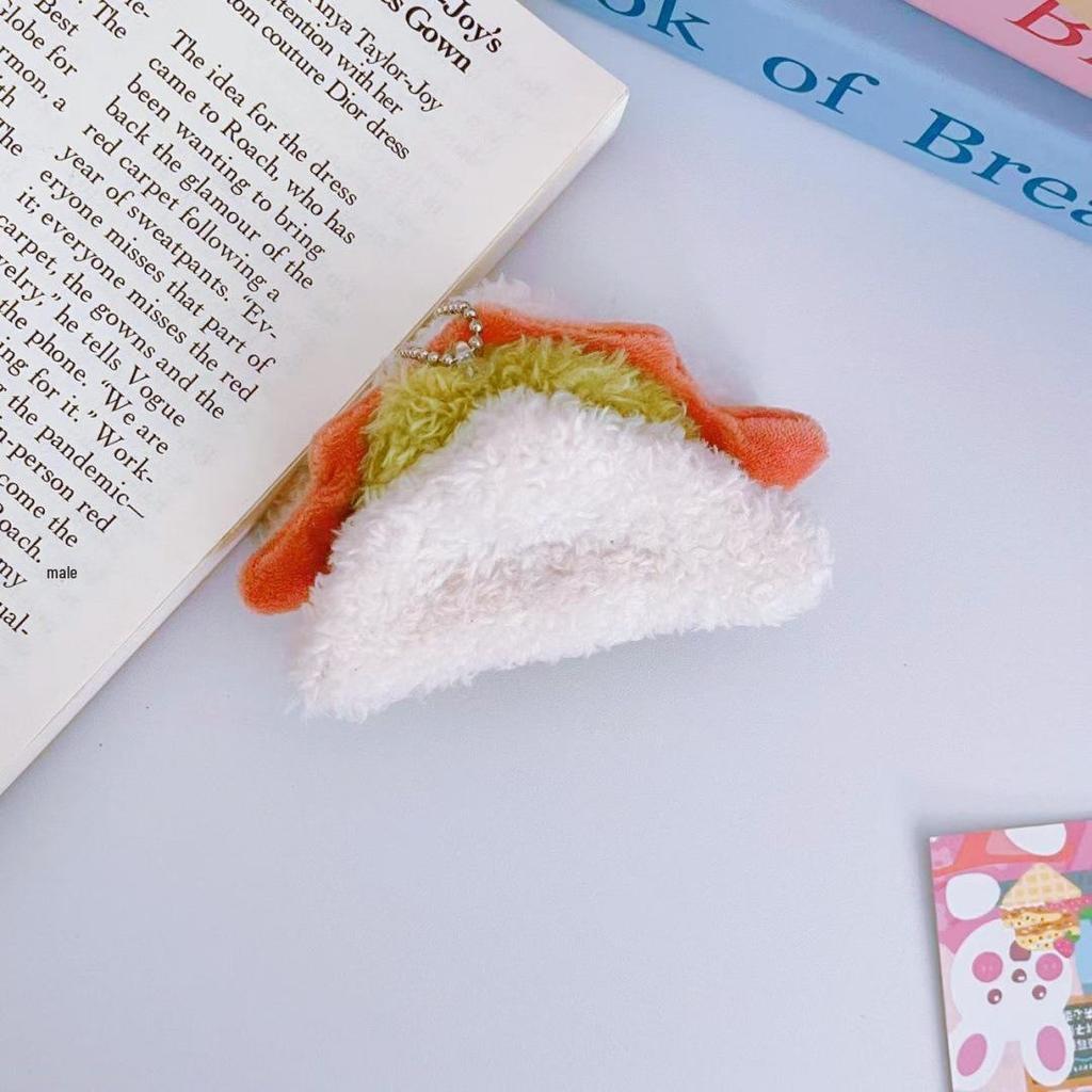 Adorable Double-Layer Cartoon Hamburger Bun Plush Hairpin for Babies