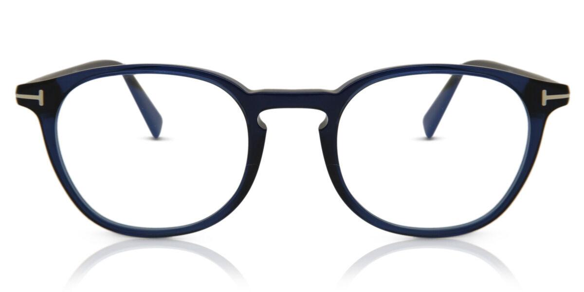 

Tom Ford Ft5583 B Blue Light Block 090 Unisex Eyeglasses Bright Blue/52-20-145