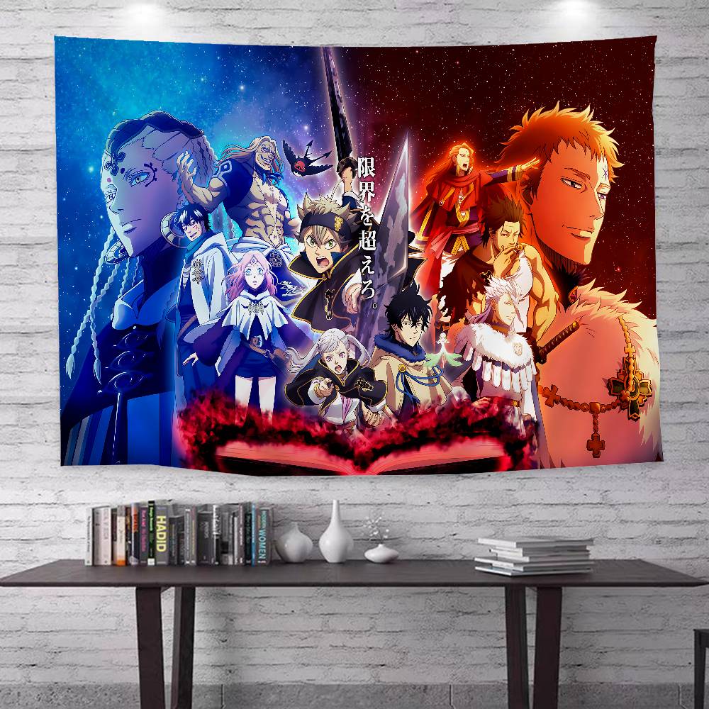 Black Clover Rise of the Wizard King Tapestry  Anime Character Collage Design Anime Print Wall Hanging Ideal for Bedroom Decor