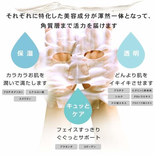 PLuS Placenta Moisture Mask (Daily Type, 35 Pieces, Single) Pack, Sheet Mask, Moisturizing, Firming, Tightening (Made In Japan)