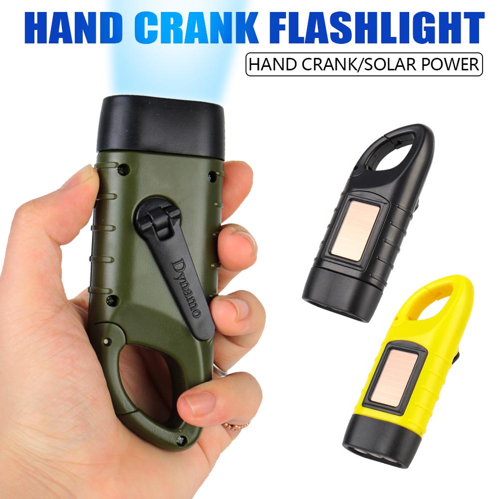 Hand Crank Dynamo Traditional Design for Outdoor Camping Mountaineering LED Flashlight Portable Torch Lantern Solar Power Tent Light