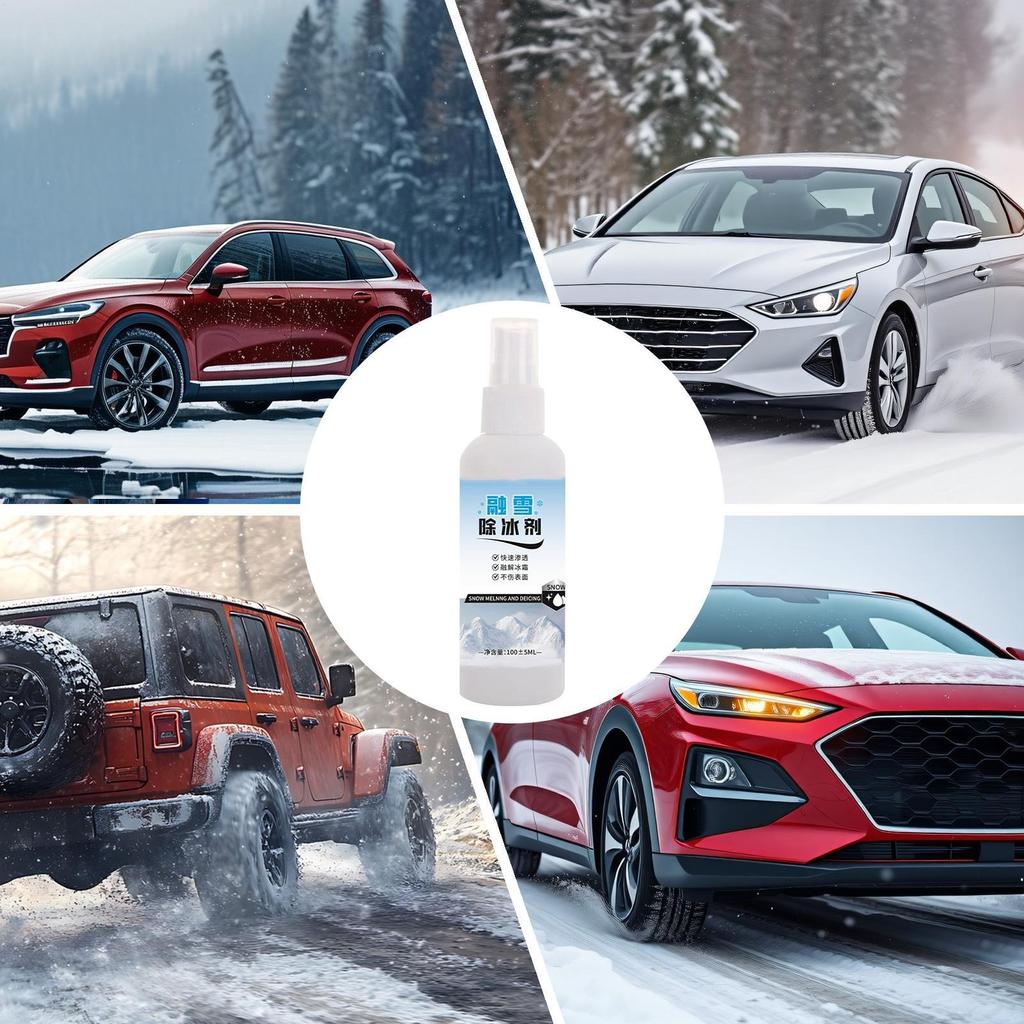 Ice Melt Spray Snow Melting Spray Defrost Liquid For Car Maintenance Before Trips Roadside Assistance Morning Commutes Long
