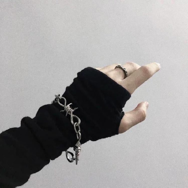 Punk Jewelry Set Barbed Wire Brambles Necklace Bracelet for Motorcyclists Bikers