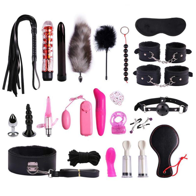 SM Kit 23PCS PU Leather Plush Set Sexy Toy Suit Special Bundled Binding Set