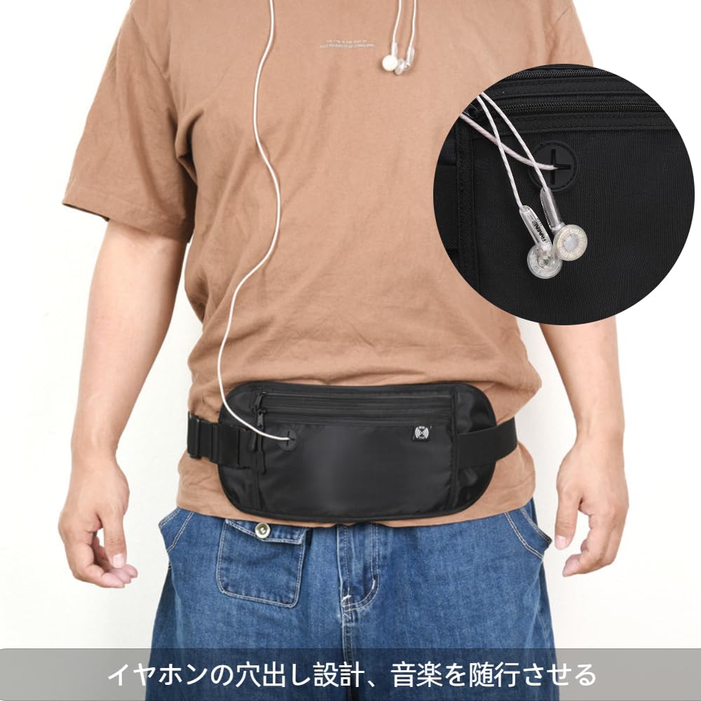 KALOLINNA Security Waist Pouch with Travel Passport Ideal for International and Outdoor Unisex Pouch, RFID, Case, Waterproof, Slim, Lightweight,