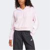 adidas Sport Performance Essentials Kapuzen-Langarm-Sweatshirt mit Streifen und halbem Reißverschluss Damen Sweatshirt Rosa JN1943