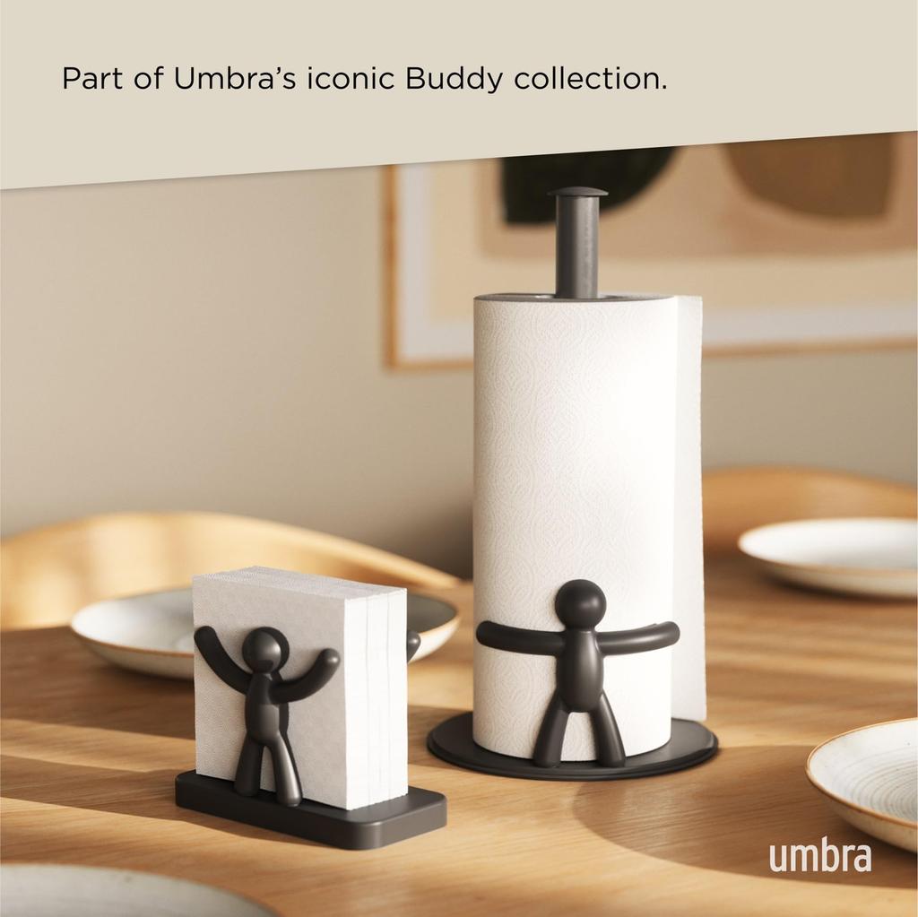 Umbra BUDDY Kitchen Paper Kitchen Paper Storage Holder, Black, Stand,