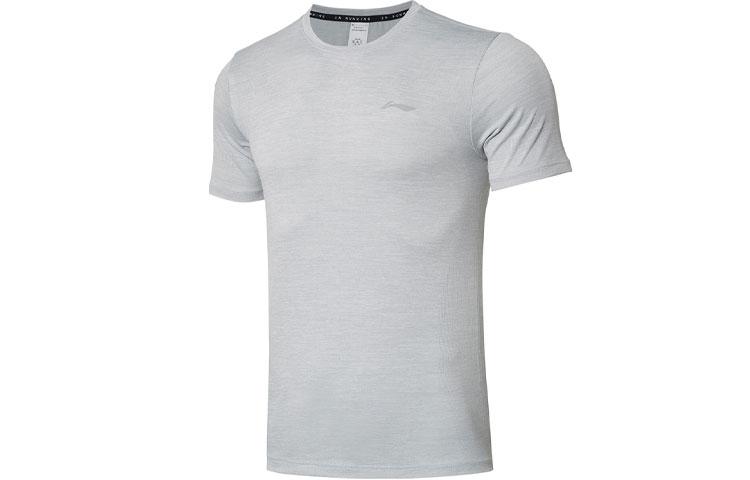 Li Ning Running Collection T Shirts Men s Crew Neck Moderate Straight Fit ATSR257-1 L