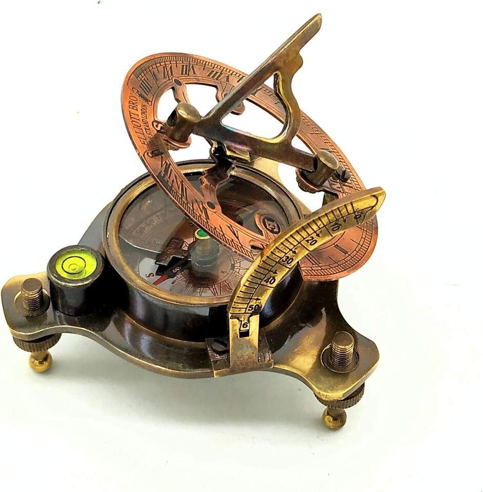 

Сонячний компас, Вінтажний морський Вест Лондон Антикварний 2,5 Латунний сонячний компас