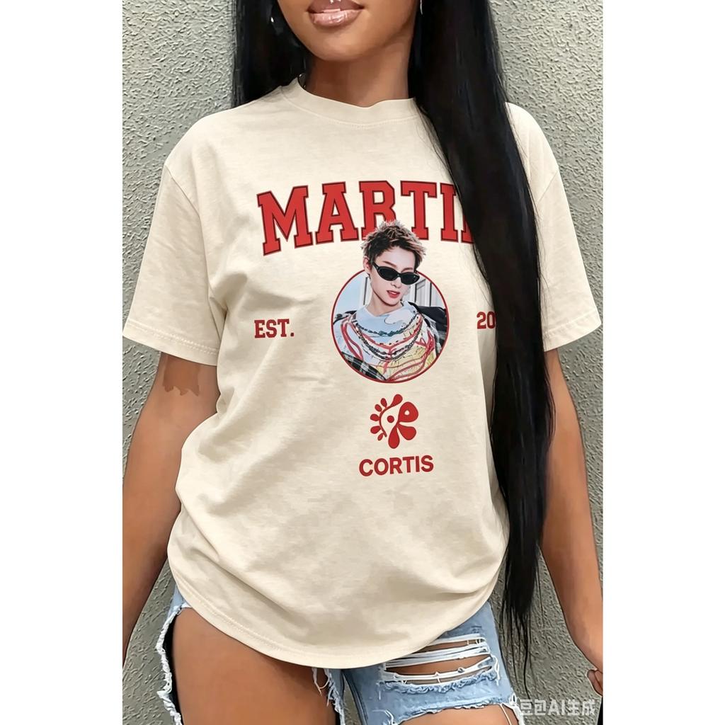 Korean Boy Band Cortis Martin Graphic T-Shirt Men Women Oversized Streetwear Y2k Round Neck Short Sleeve Harajuku High Quality Female Male Clothing