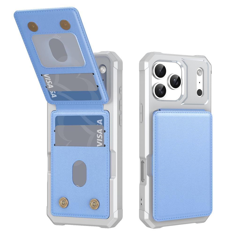 Leather Wallet Card Holder Phone Case for IPhone Air 17 16 15 Plus 16 15 Pro Max with Bracket Phone Holder Stand Hard Cover