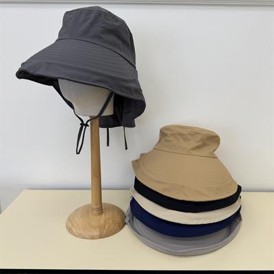 Sunscreen Hat Women's Summer Outdoor Cycling Neck Visor Hat Big Brim Breathable Foldable Mountaineering Fishing Bucket Hat
